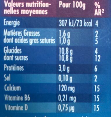Actimel original nature - Nutrition facts - fr