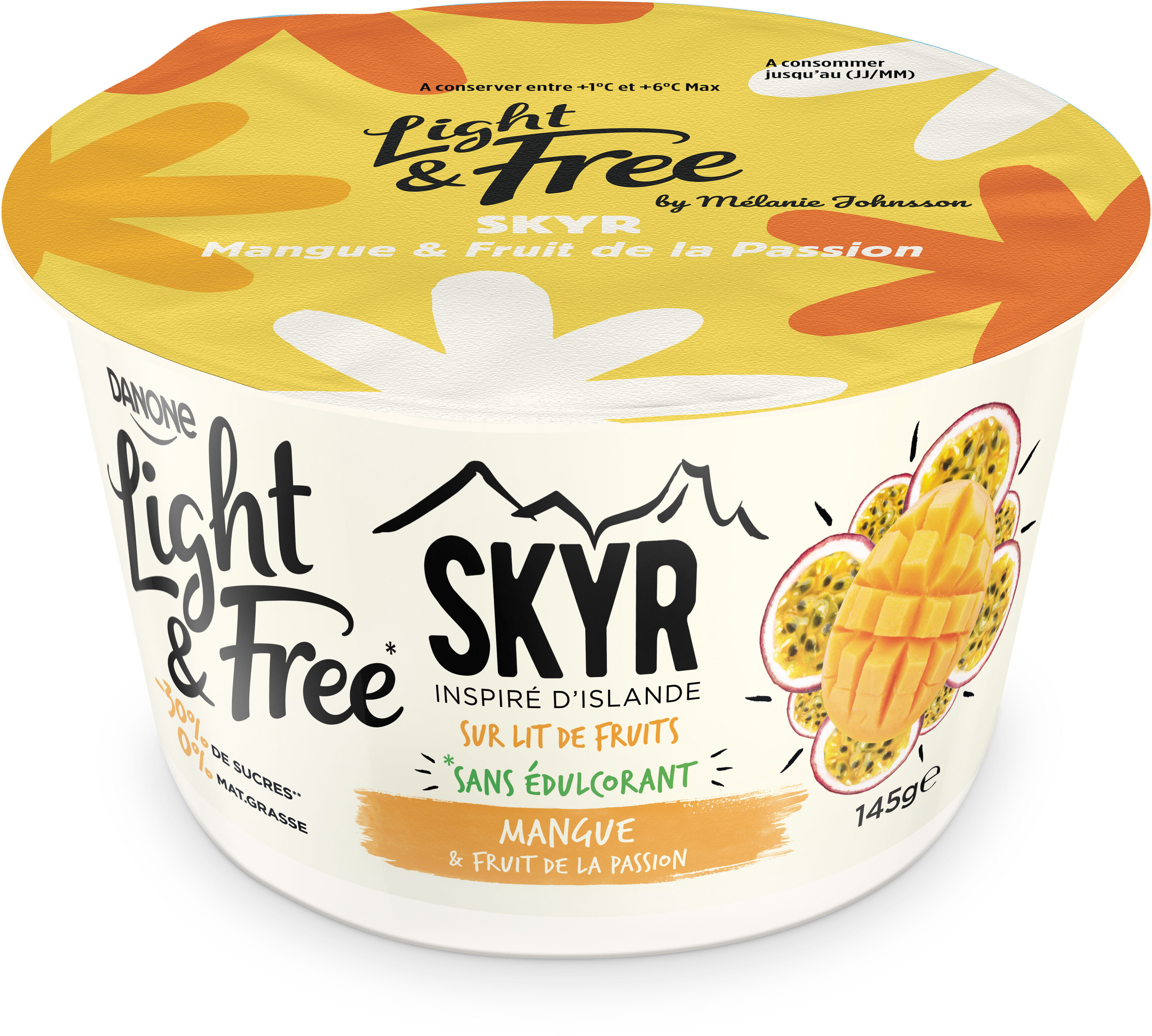 Light & free skyr sur lit mangue passion 145 g x 1 - Produit