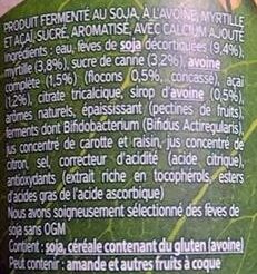 100 % végétal flocons d'avoine myrtille, açaï - Ingredients - fr