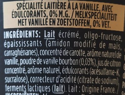 HIPRO vanille - Ingrediënten - fr