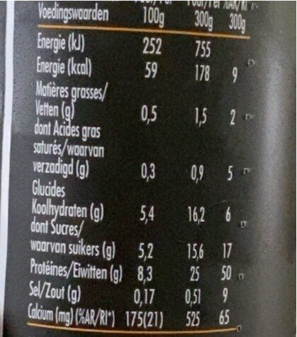 Hipro saveur mangue - Nutrition facts - fr