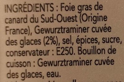 Foie gras de canard entier du Sud Ouest - Ingredients - fr