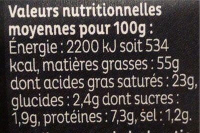 Foie gras de canard entier du Sud-Ouest - Nutrition facts - fr