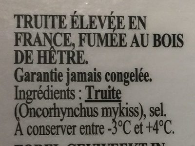Truite fumée - Ingredients - fr