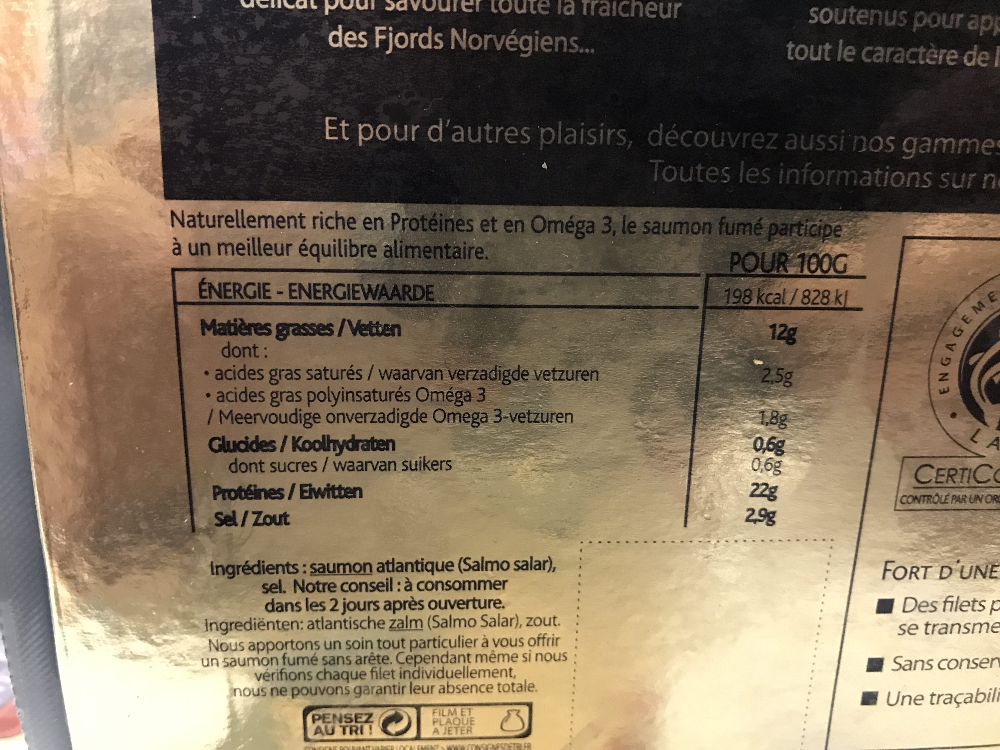 Saumon fumé le Norvège - Ingredienti - fr