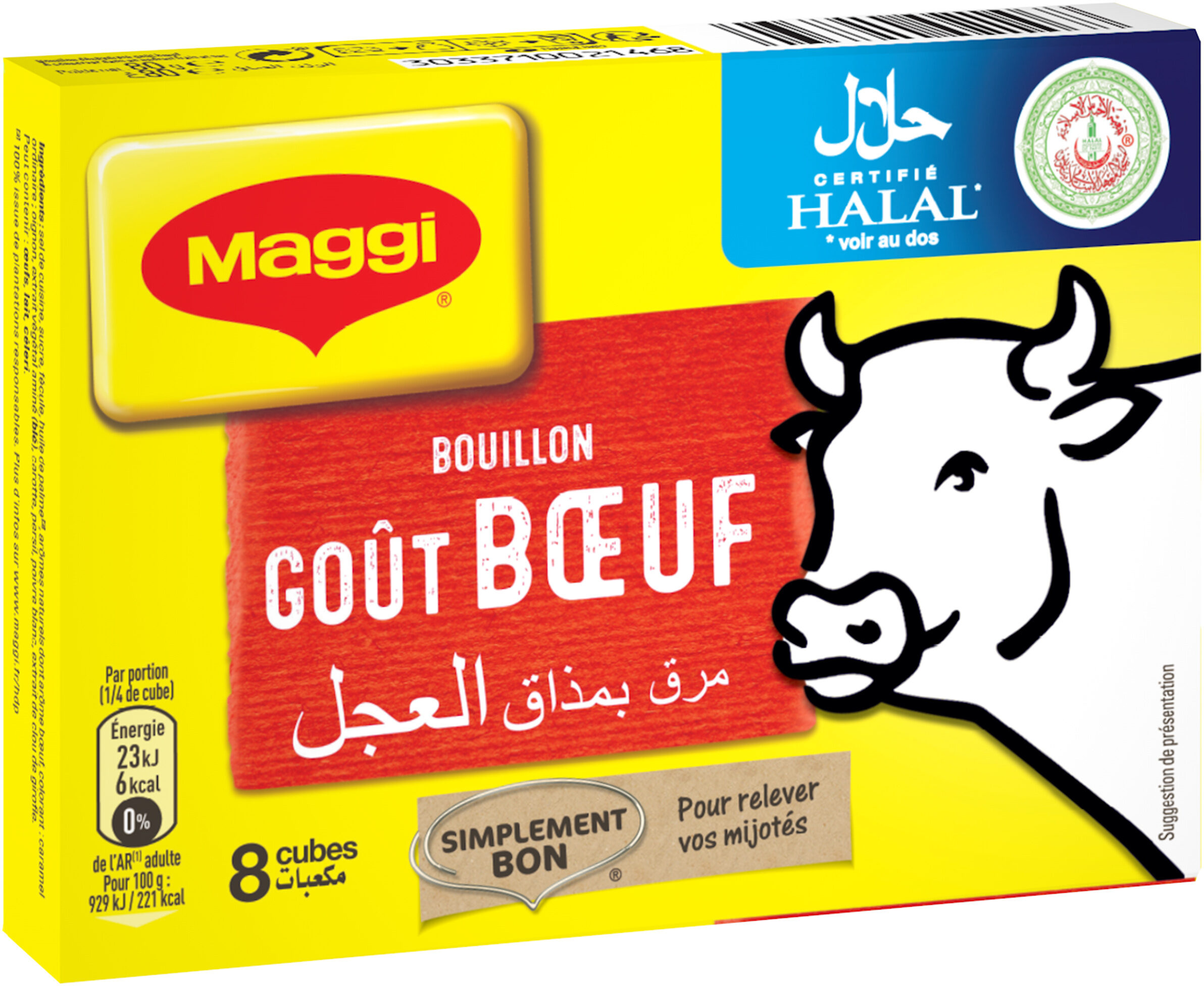 MAGGI Bouillon goût Bœuf Halal 8 tablettes, 80g - Producto - fr