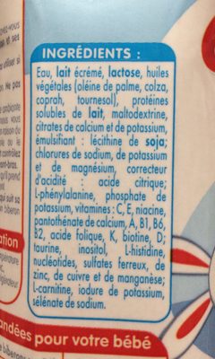 GUIGOZ 1 Classique Liquide 6x500ml Lait Infantile 1er âge dès la Naissance - Ingrediënten - fr