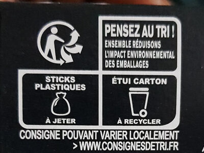 NESCAFÉ NES, Café Soluble, Boîte de 25 Sticks (2g chacun) - Instruction de recyclage et/ou informations d'emballage
