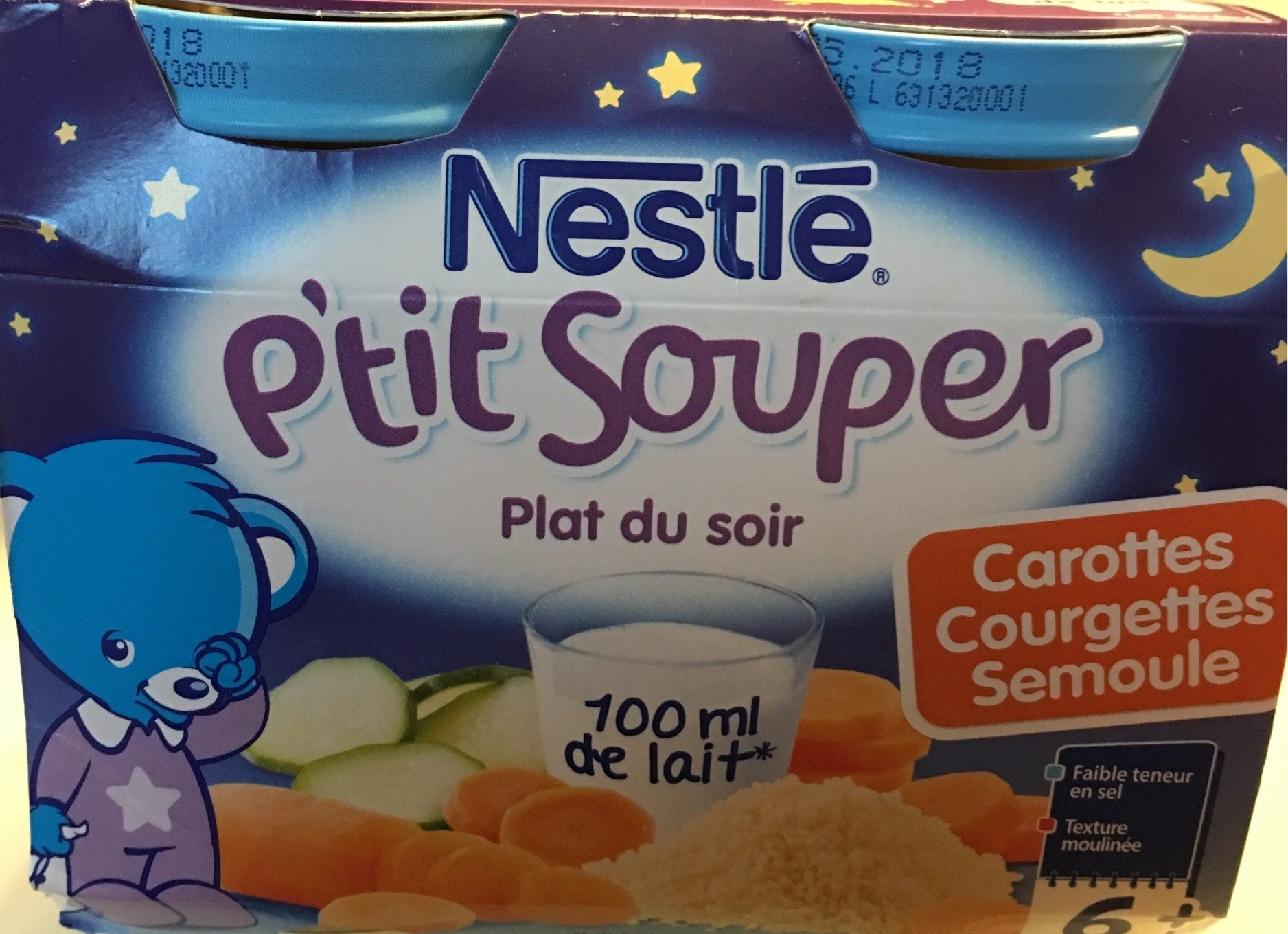 P'tit souper - Carottes Courgettes Semoule, dès 6M - Produit