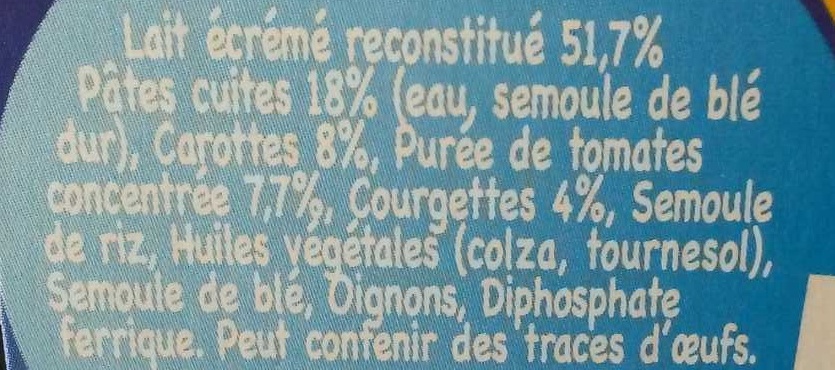 P'tit souper tomates pâtes courgettes - Ingredients - fr