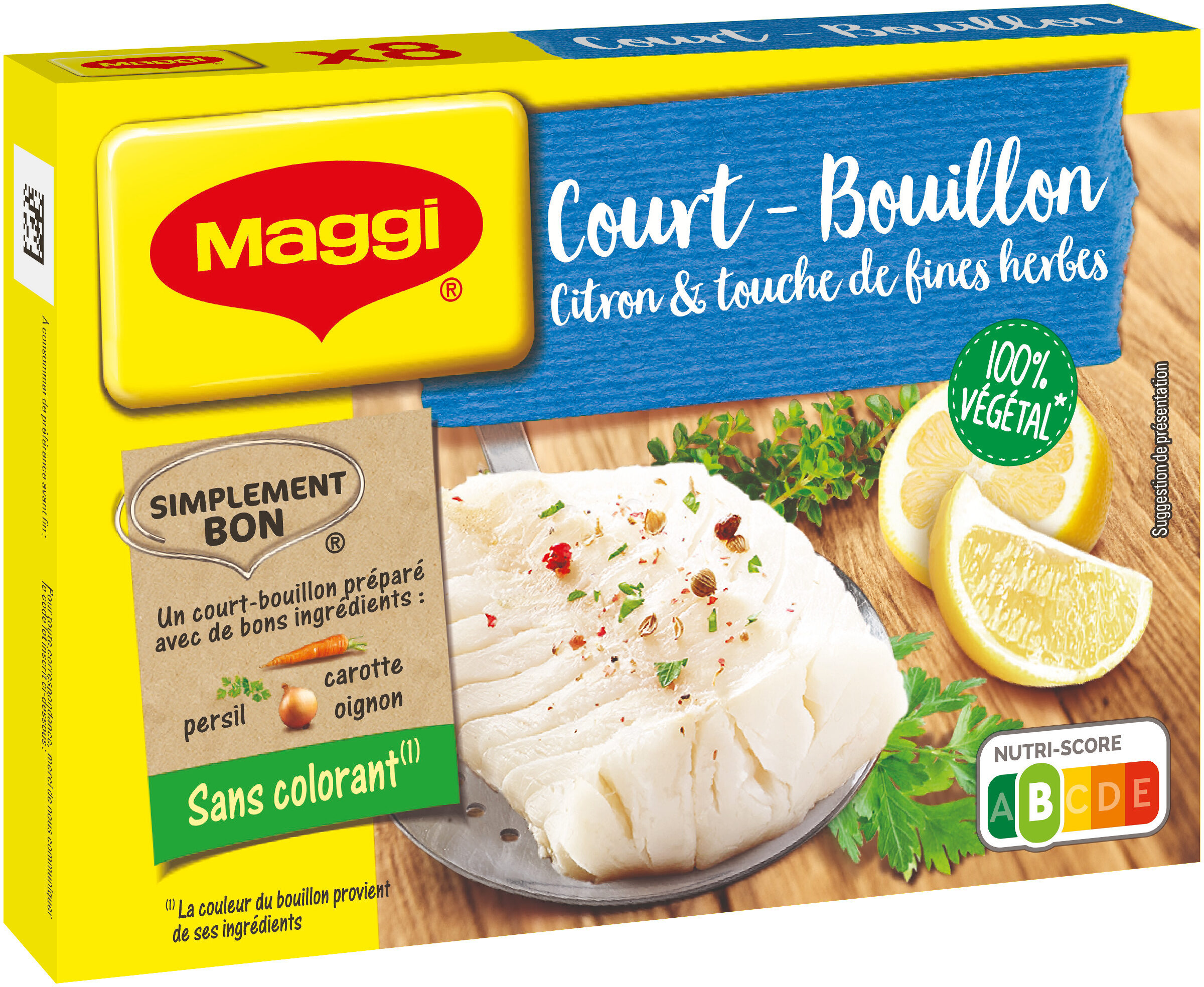 MAGGI Court Bouillon Citron et Fines Herbes 8 tablettes, 89,6g - Product - fr