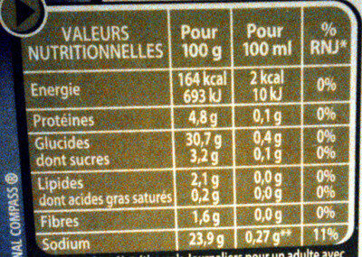 MAGGI Court Bouillon Citron et Fines Herbes 8 tablettes, 89,6g - Tableau nutritionnel