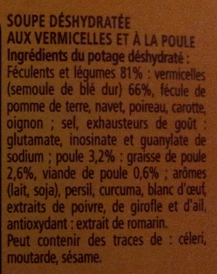 Soupe de Poule aux Vermicelles - Ingrédients