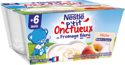 NESTLE P'TIT ONCTUEUX au Fromage Blanc Pêche - 4 x 100g - Dès 6 mois - Produkt - fr