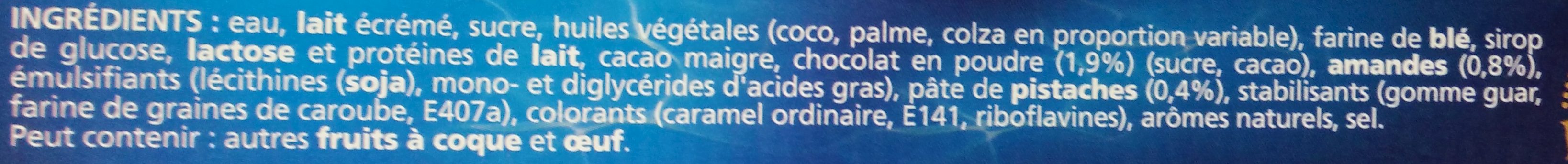 Extrême Original Chocolat Pistache Pépites de Nougatine - Ingrédients