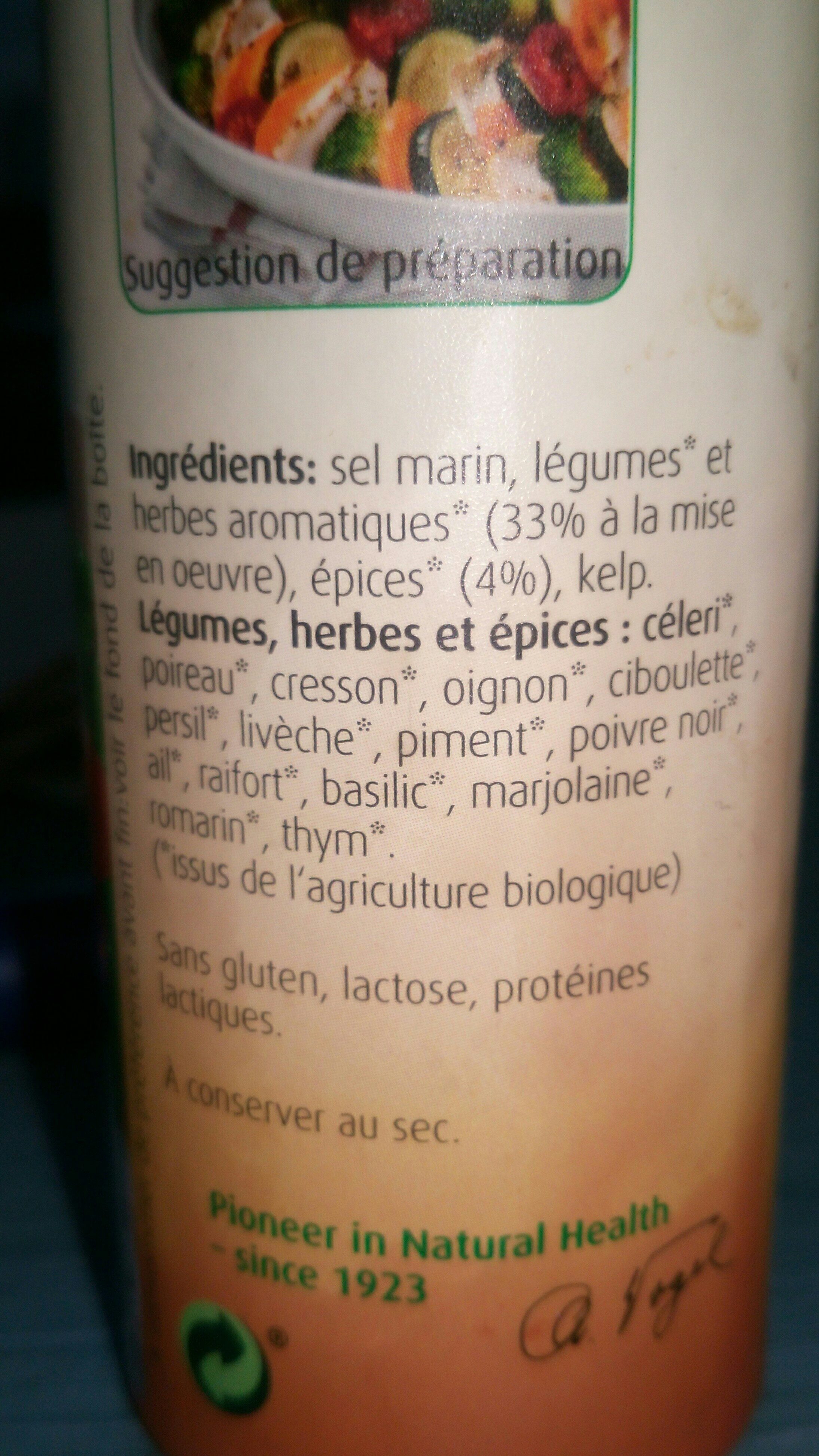Herbamare Sel Aux Legumes, Herbes Et Epices - Ingredienti - fr