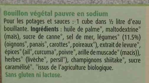 Herbamare Bouillon Cubes - Ingredientes - fr