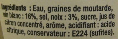 Maille Moutarde au vin blanc Noix 108g - Ingrédients