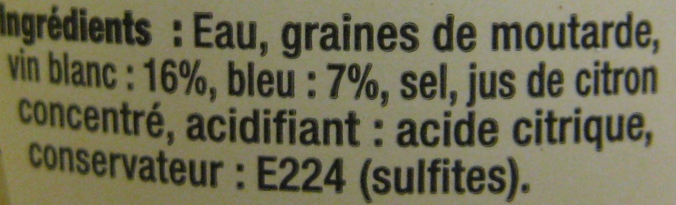 Maille Moutarde au Bleu 108g - Ingrédients