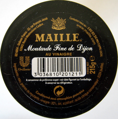 Moutarde Fine de Dijon au vinaigre Maille - Ingredients - fr