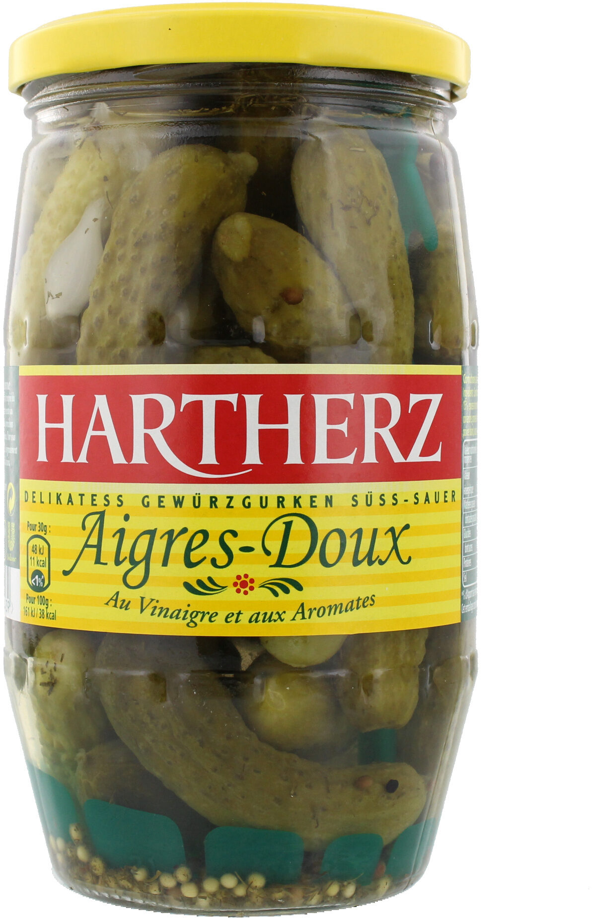HARTHERZ Cornichons Aigres-Doux aux Vinaigres et aux Aromates Bocal - Product - fr