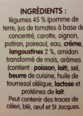délice de légumes & langoustines - المكونات - fr