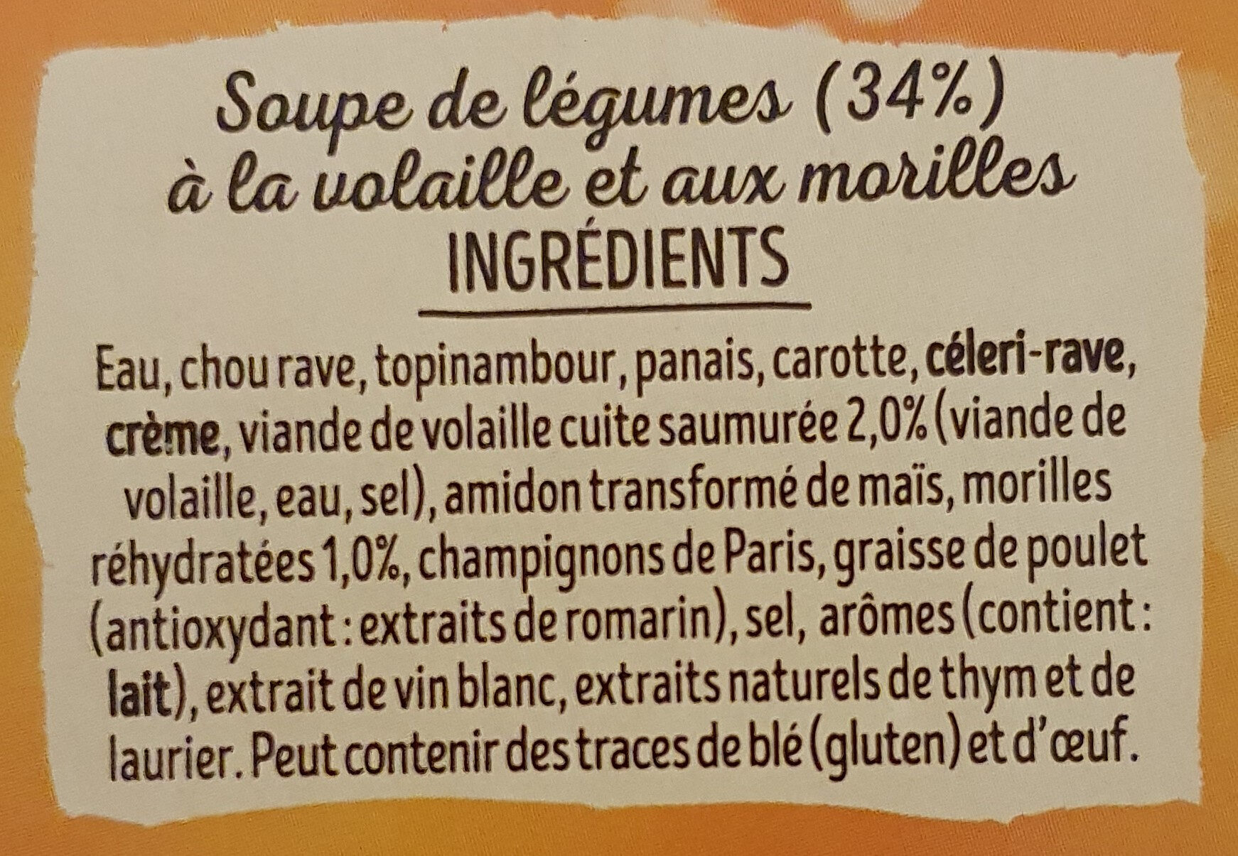 Suprême de Volaille aux Morilles - Ingredientes - fr
