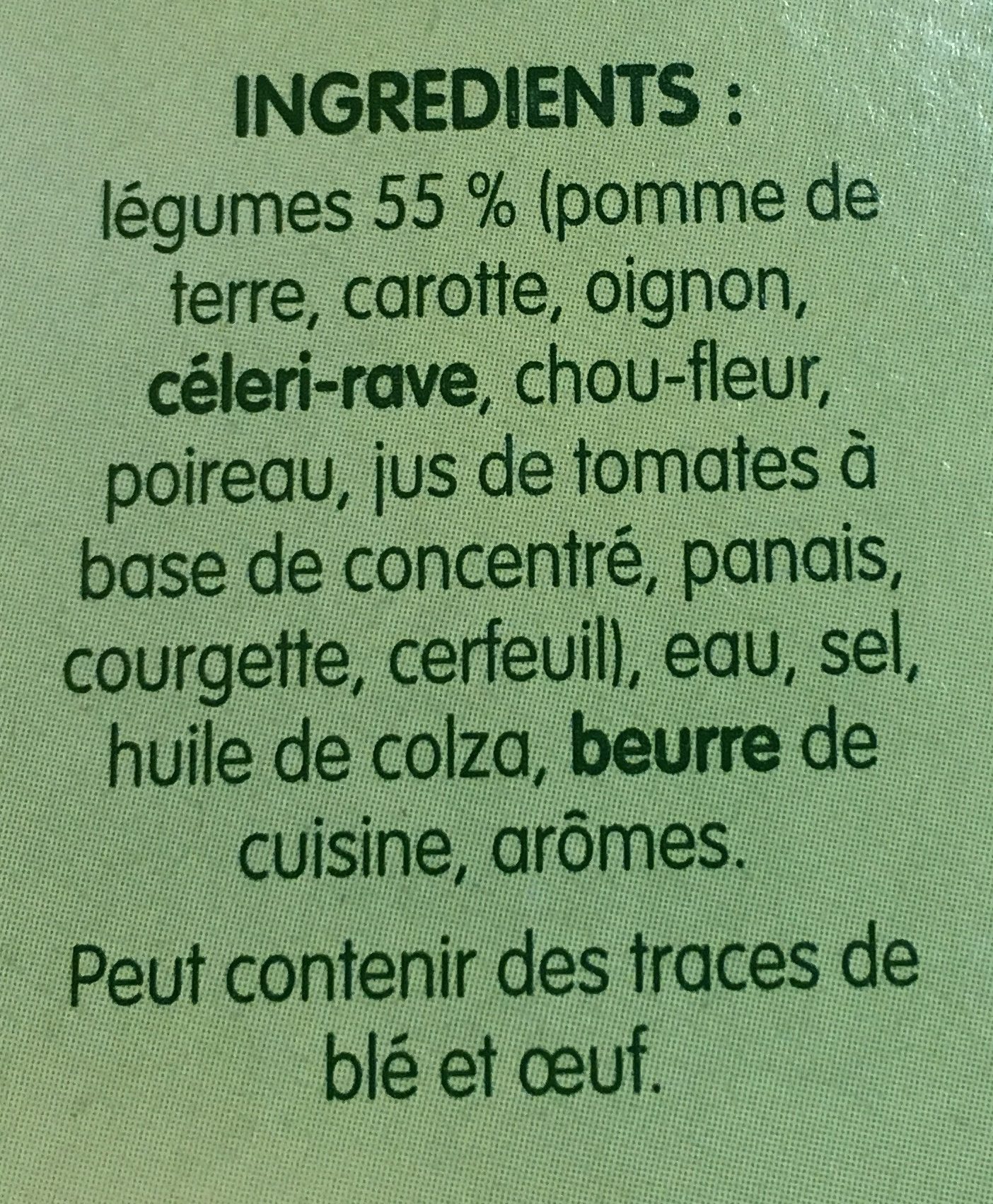 Mouliné de 10 légumes - Ingredientes - fr