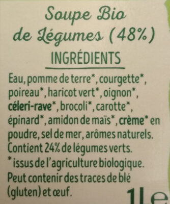 bio mouliné de légumes verts🥒🥦 - Ingredientes - fr