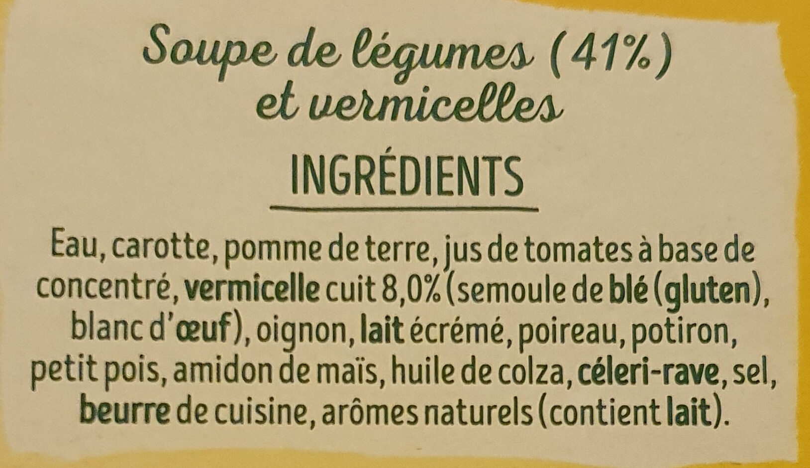Légumes  et vermicelles - Ingredienser - fr