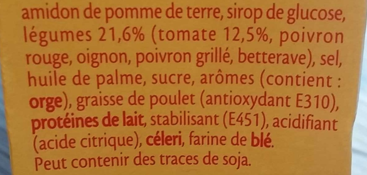 Crème de tomates - Ingredients - fr