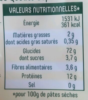 Coudes rayés - Nutrition facts - fr