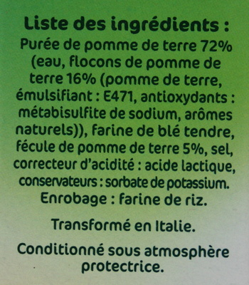 Gnocchi à Poêler - Ingrediënten - fr
