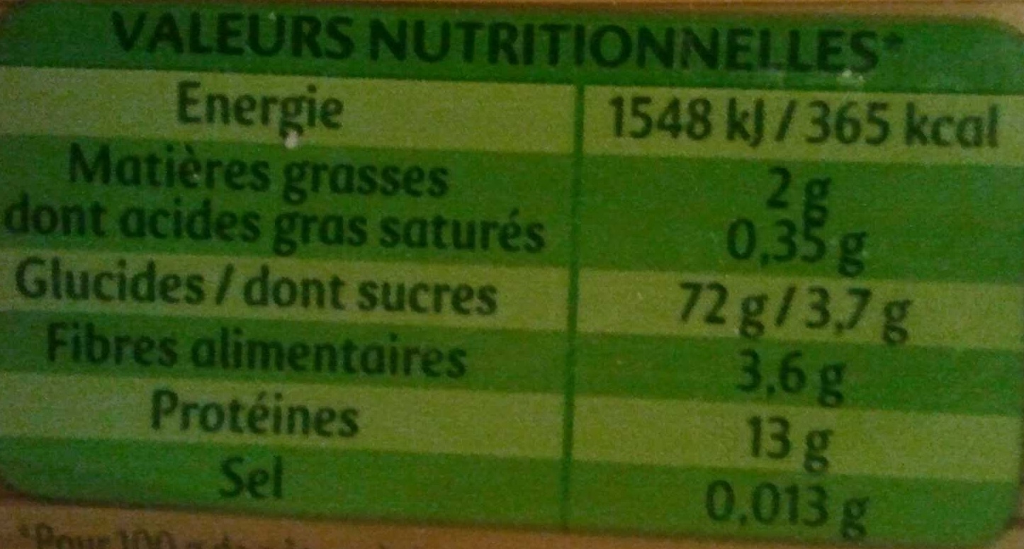 Panzani capellini 1kg - Nutrition facts - fr