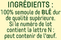 Farfalle - Ingredients - fr