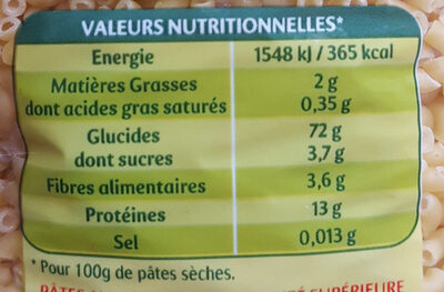 3 Minuten 6x - Nutrition facts - fr