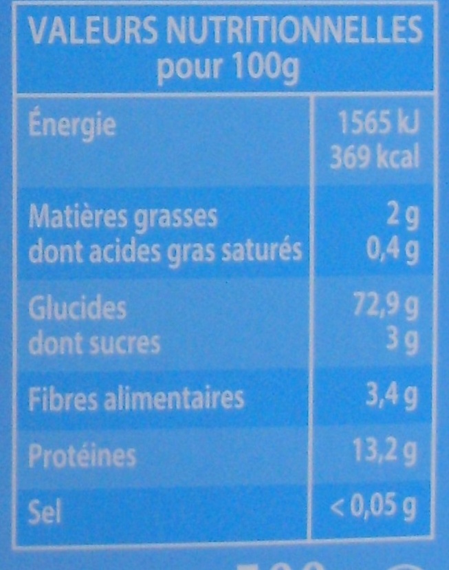 RG CS MOY 500G - Valori nutrizionali - fr