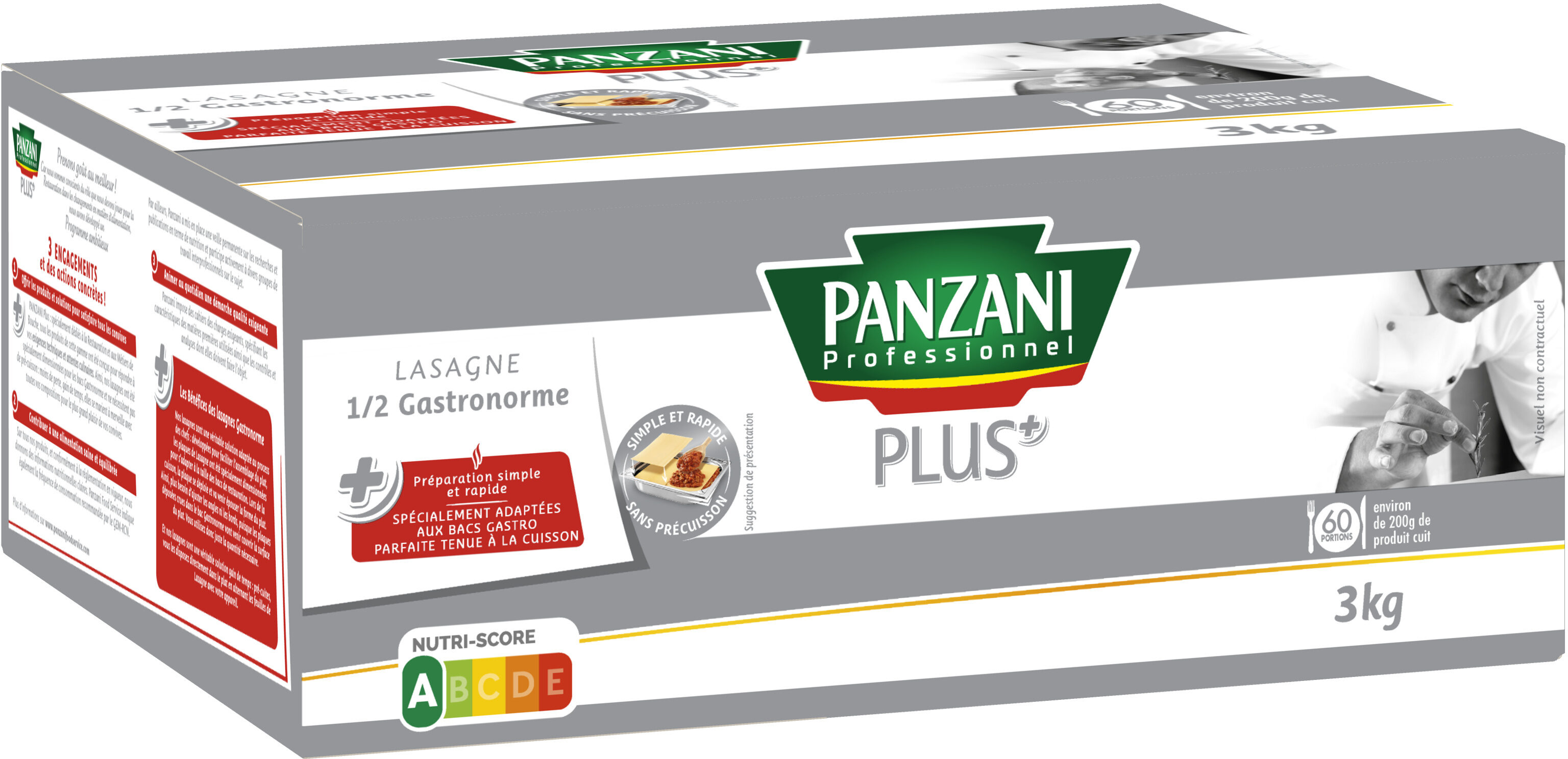 Panzani lasagne 1/2 gastronorme panzani+ 3kg - Produit