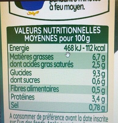6 quenelles de veau - Valori nutrizionali - fr