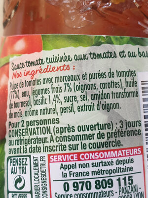 Sauce tomates & basilic - Zutaten - fr
