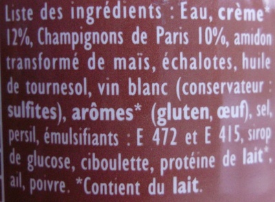 Sauce pour Risotto maison Champignons - Ingredients - fr
