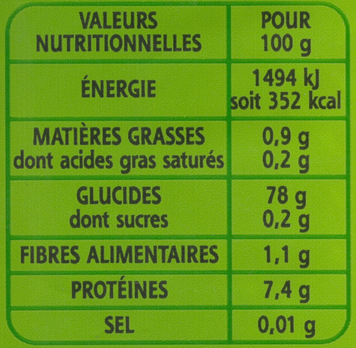 Riz pour risotto - Nutrition facts - fr