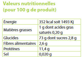 Panzani coquillette bio qualite superieure 3kg - Nutrition facts - fr