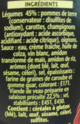 Blanquette de Veau - Ingrédients