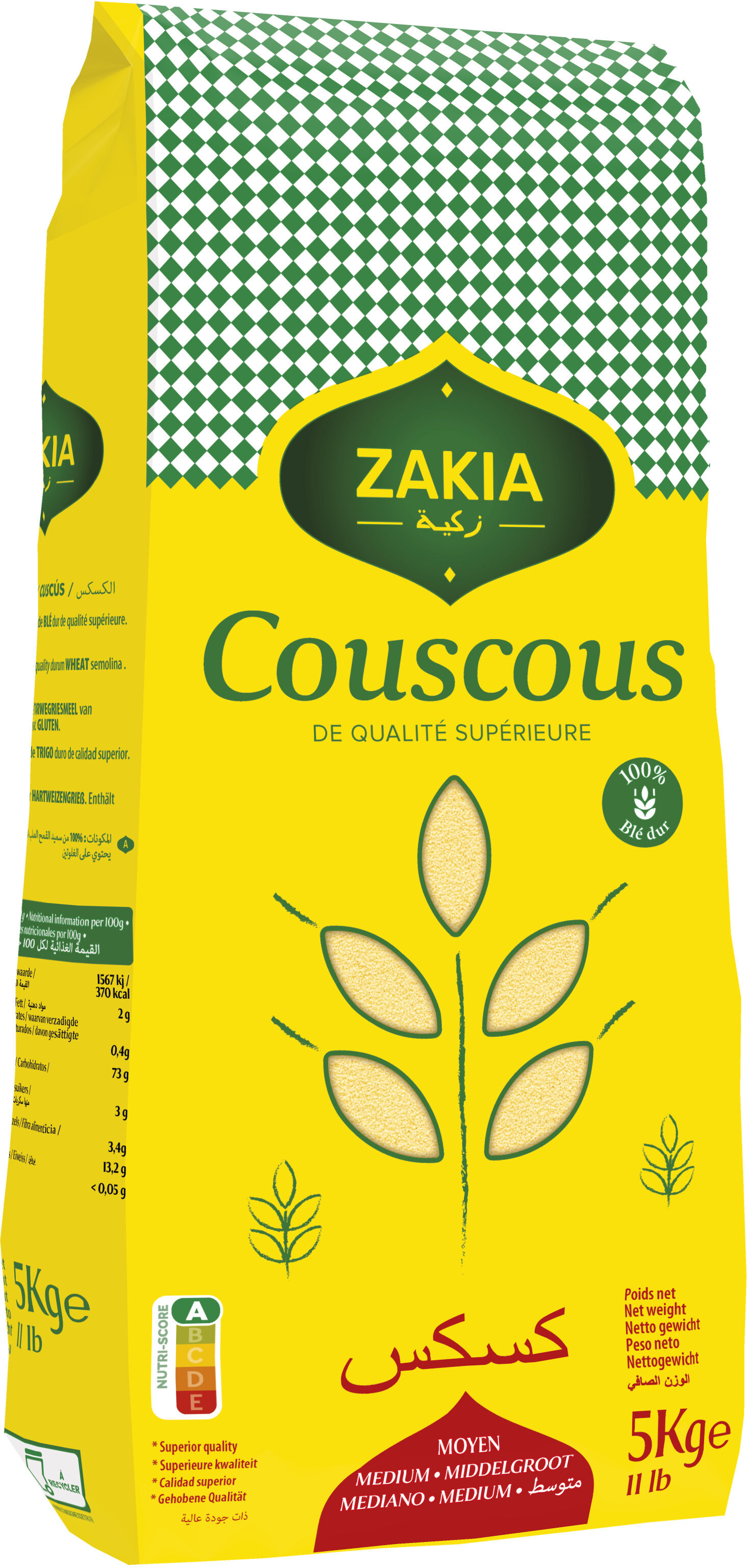 Zakia couscous moyen 5kg - Product - fr