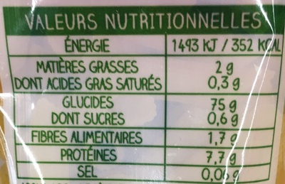 Penne Sans gluten - Nutrition facts - fr