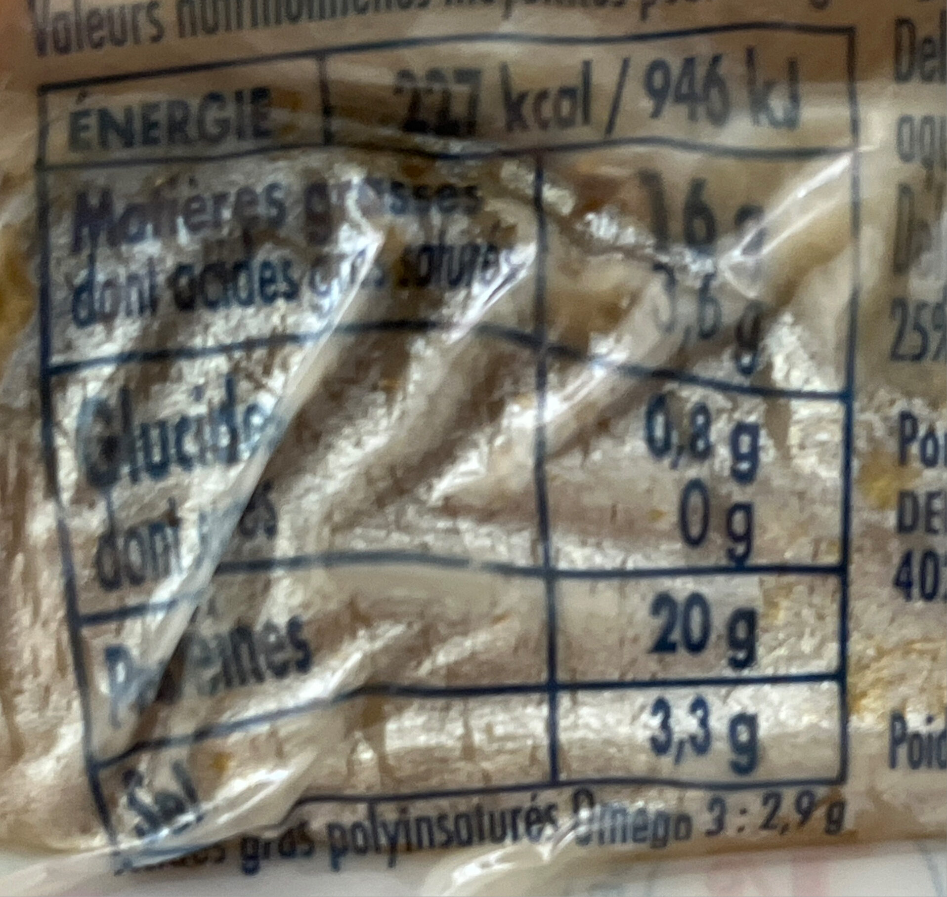 Filets de harengs fumés -25% de sel - Nutrition facts - fr