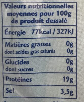 Julienne salée séchée - Nutrition facts - fr