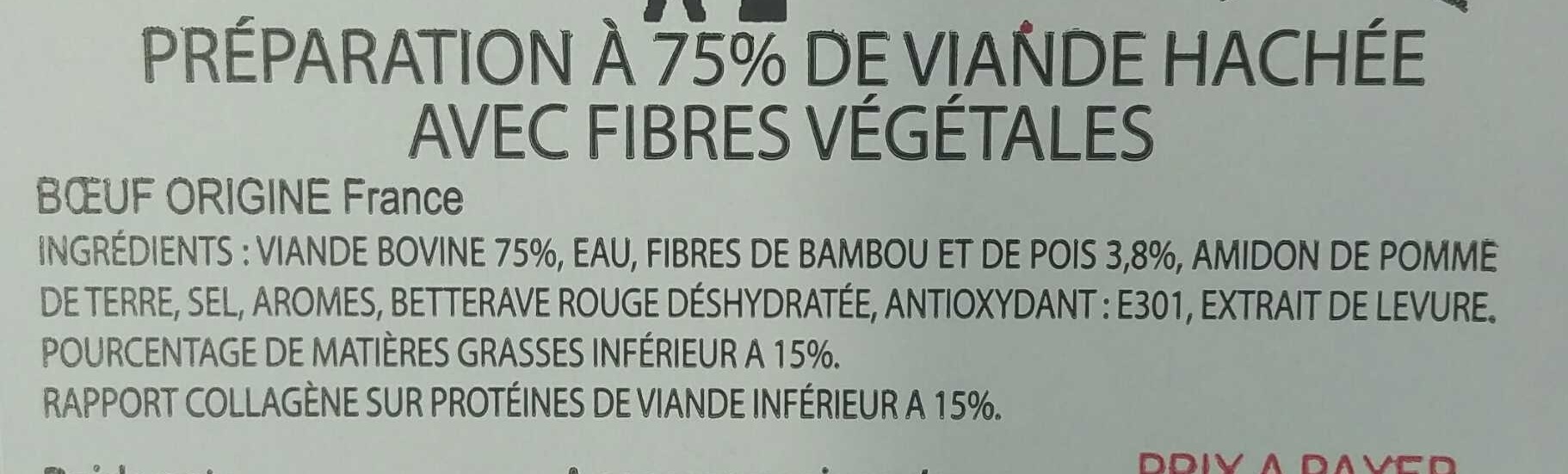 Haché au Boeuf 15% MG - Ingrediënten - fr