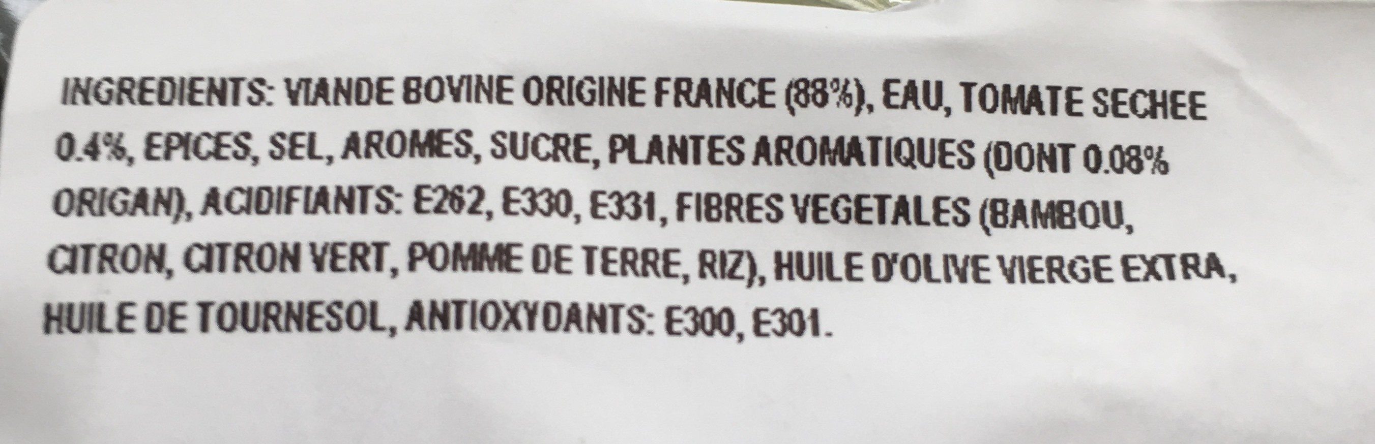 2 Fondants du Boucher Tomates séchées & Origan - Ingredients - fr